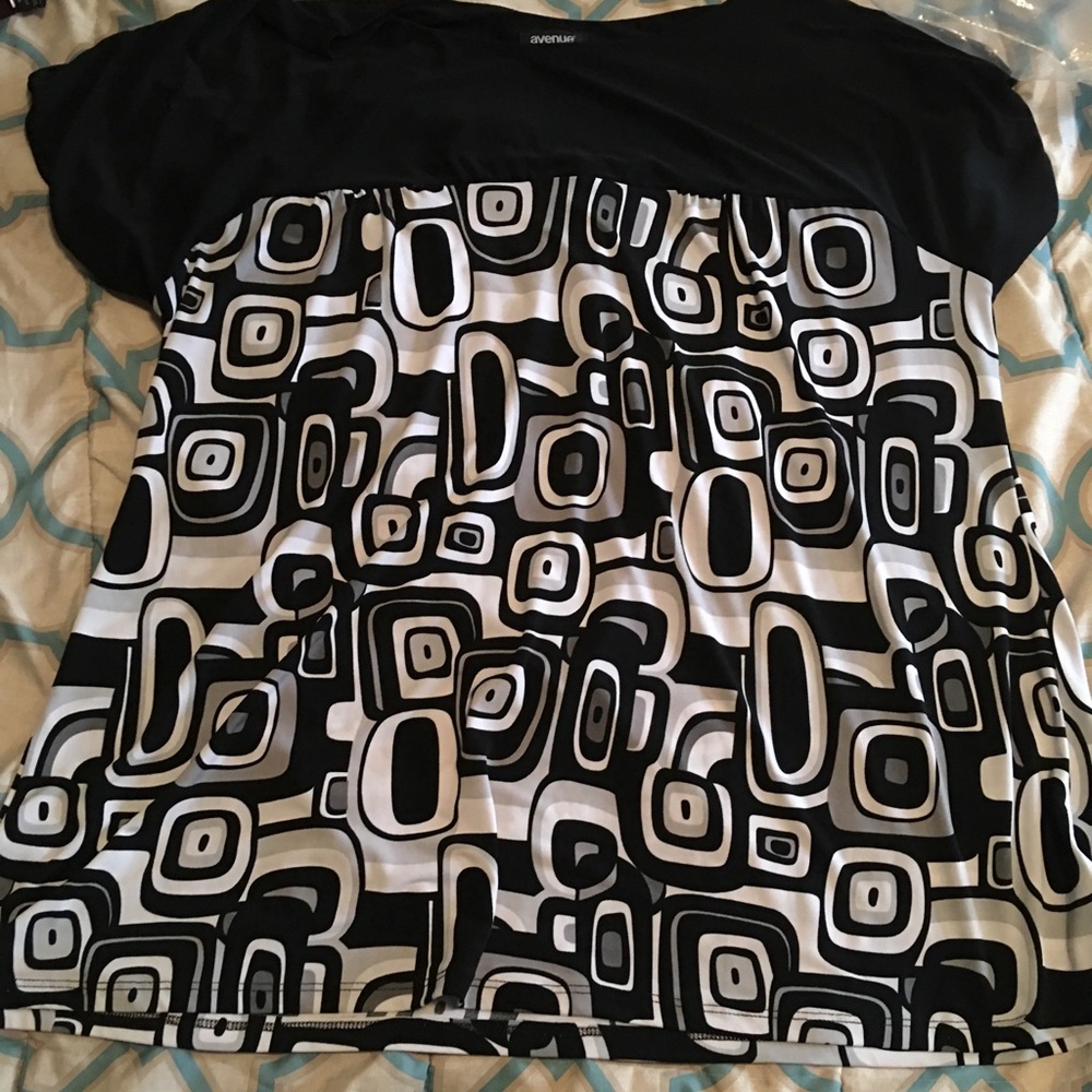 Black and white dress top.